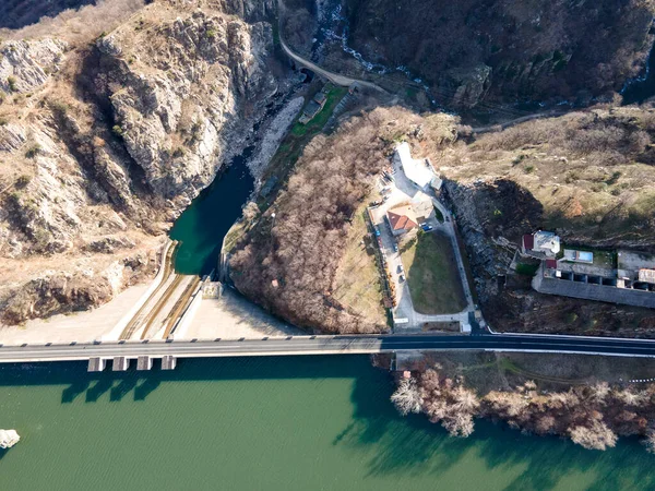 Luftaufnahme Des Staudamms Des Krichim Stausees Rhodopen Gebiet Plovdiv Bulgarien — Stockfoto