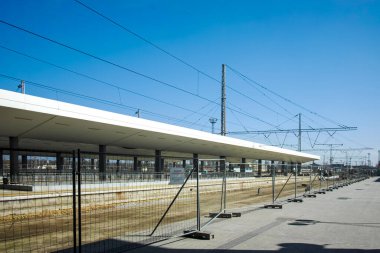 SOFYA, BULGARIA - 25 Şubat 2018: Bulgaristan 'ın Sofya kentindeki merkez tren istasyonu