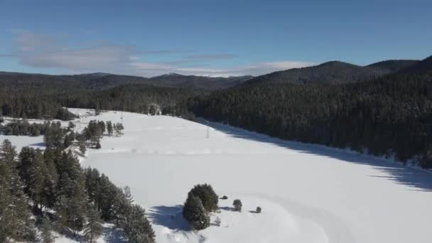Flygfoto Vinter Utsikt Över Beglika Reservoir Täckt Med Pazardzhik Region — Stockvideo