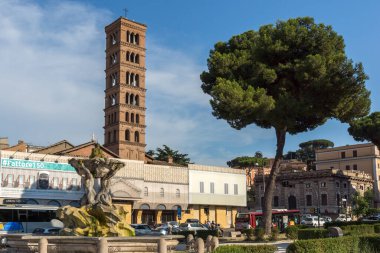 Roma, İtalya - 22 Haziran 2017: görünümü, kilise Santa Maria Cosmedin'deki, Roma, İtalya, Amazing
