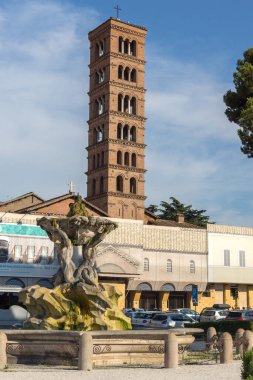 Roma, İtalya - 22 Haziran 2017: görünümü, kilise Santa Maria Cosmedin'deki, Roma, İtalya, Amazing