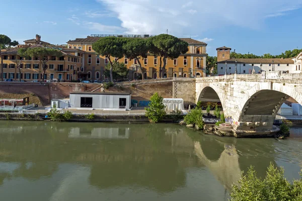 Roma Italia Giugno 2017 Incredibile Vista Sul Fiume Tevere Pons — Foto Stock