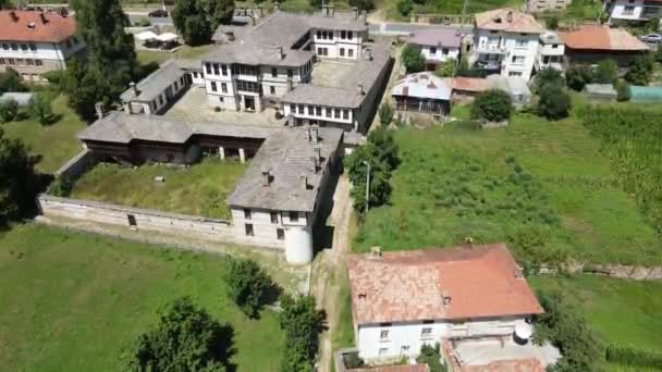 Aerial View Agushevi Konatsi Village Mogilitsa Smolyan Region Bulgaria — Stock Video