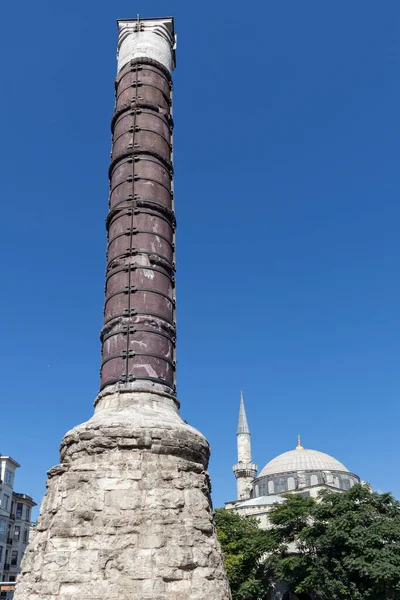 Istanbul Turquía Julio 2019 Antigua Columna Bizantina Constantino Ciudad Estambul — Foto de Stock