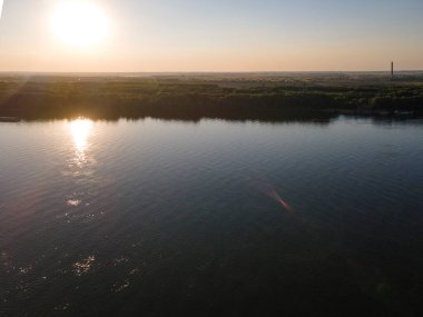 Bulgaristan 'ın Tuna Nehri ve Rusçuk Kenti' nin şaşırtıcı hava manzarası