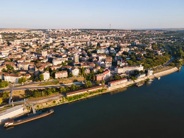 Increíble Vista Aérea Del Río Danubio Ciudad Ruse Bulgaria — Foto de Stock
