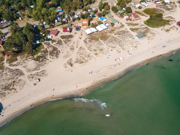 Increíble Vista Aérea Playa Sur Ciudad Kiten Región Burgas Bulgaria — Foto de Stock