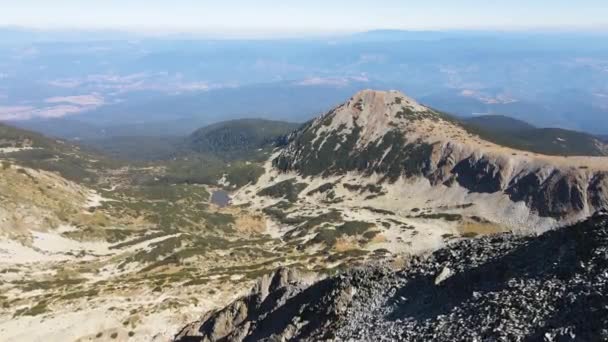 保加利亚Polezhan峰附近Pirin山令人惊叹的空中景观 — 图库视频影像