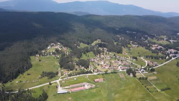 Incredibile Vista Aerea Della Zona Yundola Tra Rila Rodopi Montagna — Video Stock