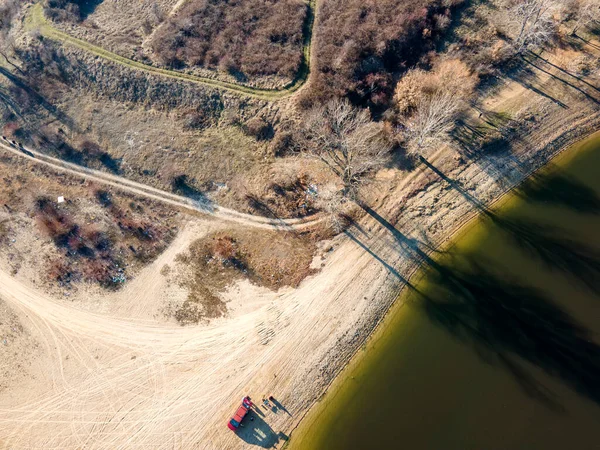 Panorama Aéreo Del Embalse Los Cuarenta Manantiales Cerca Ciudad Asenovgrad — Foto de Stock