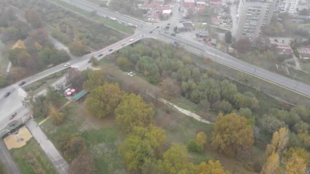Pazardzhik Bulgarie Novembre 2021 Incroyable Vue Aérienne Ville Pazardzhik Couverte — Video