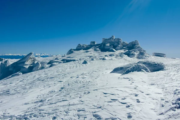Зимовий Вид Гору Вітоша Поблизу Вершини Черні Вра Софія Сіті — стокове фото
