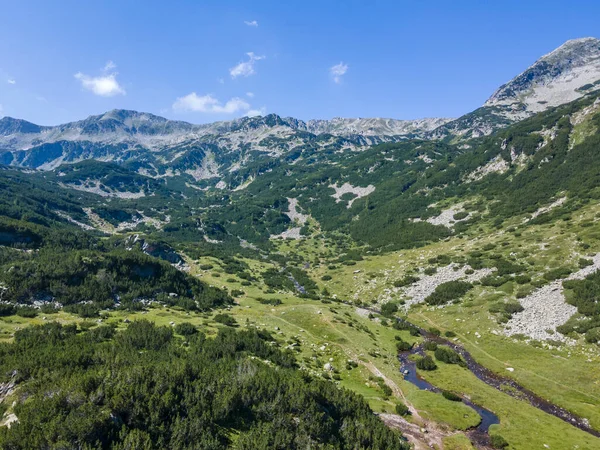Amazing Aerial View Banderitsa River Valley Pirin Mountain Bulgaria — Stok Foto