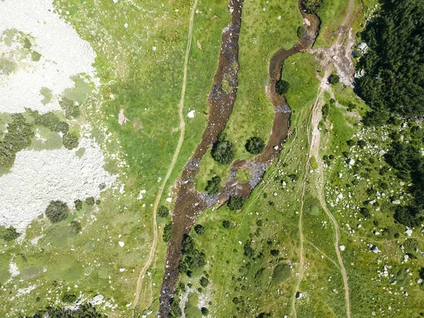 Καταπληκτική Αεροφωτογραφία Της Κοιλάδας Banderitsa River Στο Pirin Mountain Βουλγαρία — Φωτογραφία Αρχείου