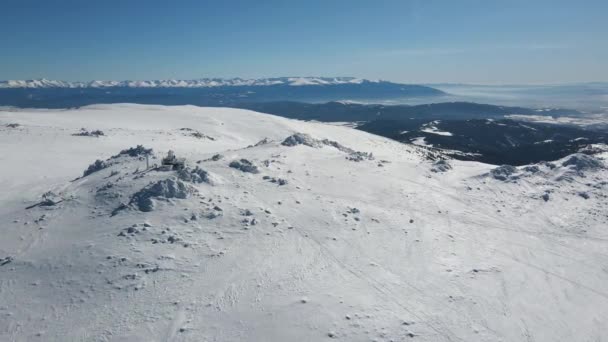 Vue Aérienne Hiver Montagne Vitosha Près Cherni Vrah Région Sofia — Video