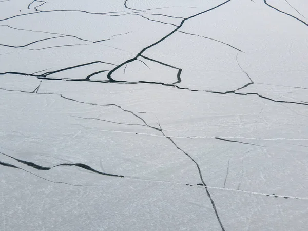 Stock image Aerial winter view of Batak Reservoir covered with ice, Pazardzhik Region, Bulgaria