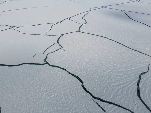 Luftaufnahme Des Batak Stausees Winter Mit Eis Bedeckt Pazardzhik Region — Stockfoto
