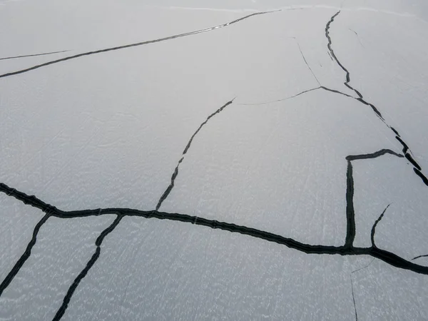 Luchtfoto Winter Uitzicht Batak Stuwmeer Bedekt Met Ijs Pazardzhik Regio — Stockfoto