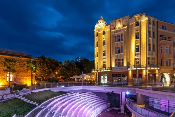 Plovdiv Bulgária Agosto 2021 Incrível Vista Pôr Sol Praça Dzhumaya — Fotografia de Stock