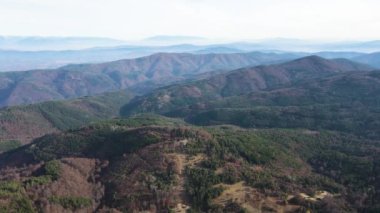 Osogovo Dağı 'nın hava manzarası, Kyustendil bölgesi, Bulgaristan