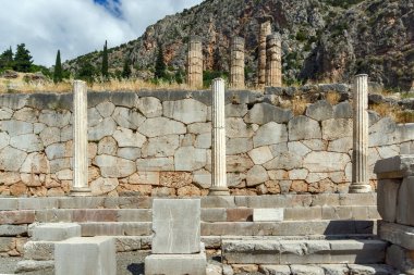 Antik Yunan arkeolojik Delphi, orta Yunanistan kalıntıları
