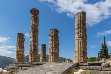 Antik Yunan arkeolojik Delphi, orta Yunanistan kalıntıları