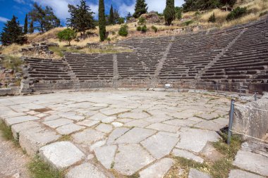 Antik Yunan arkeolojik Delphi, orta Yunanistan kalıntıları
