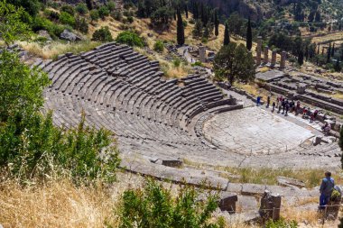 Antik Yunan arkeolojik Delphi, orta Yunanistan kalıntıları