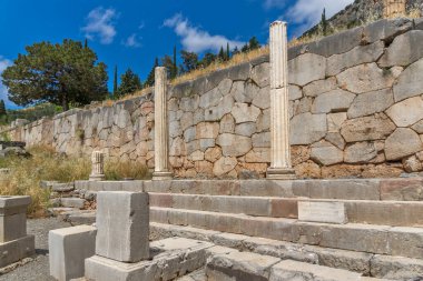 Antik Yunan arkeolojik Delphi, orta Yunanistan kalıntıları
