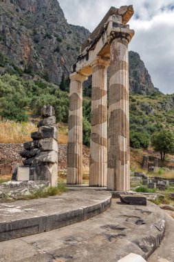 Antik Yunan arkeolojik Delphi, orta Yunanistan kalıntıları