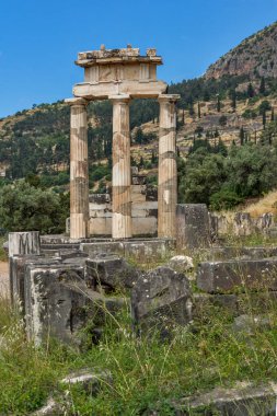 Antik Yunan arkeolojik Delphi, orta Yunanistan kalıntıları