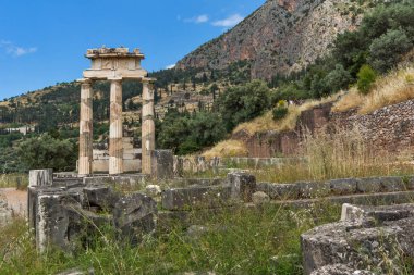 Antik Yunan arkeolojik Delphi, orta Yunanistan kalıntıları