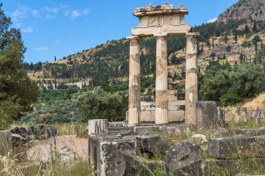 Antik Yunan arkeolojik Delphi, orta Yunanistan kalıntıları
