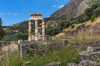 Antik Yunan arkeolojik Delphi, orta Yunanistan kalıntıları