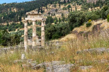 Antik Yunan arkeolojik Delphi, orta Yunanistan kalıntıları