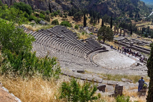 Ruïnes Van Oude Griekse Archeologische Site Van Delphi Centraal Griekenland — Stockfoto