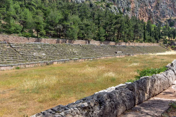 Ruiny Starożytnych Greckich Obiektu Archeologicznego Delfach Grecja Środkowa — Zdjęcie stockowe