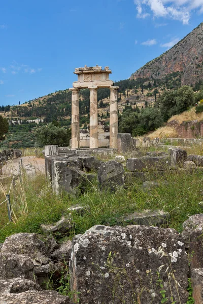 Ruinas Del Sitio Arqueológico Griego Antiguo Delphi Grecia Central —  Fotos de Stock