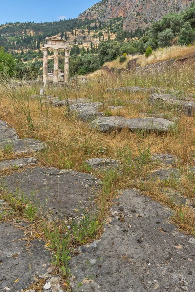 Ruïnes Van Oude Griekse Archeologische Site Van Delphi Centraal Griekenland — Stockfoto