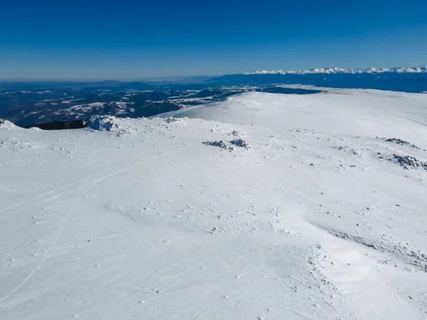 Vista Aérea Inverno Montanha Vitosha Perto Pico Cherni Vrah Região — Fotografia de Stock