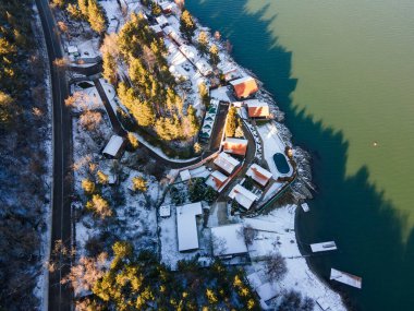Bulgaristan 'ın Sofya kenti yakınlarındaki Iskar Reservoir' in şaşırtıcı hava manzarası
