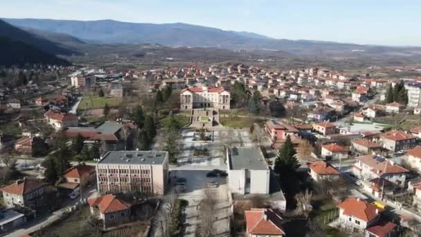 Fantastisk Flygfoto Över Staden Bratsigovo Pazardzhik Region Bulgarien — Stockvideo
