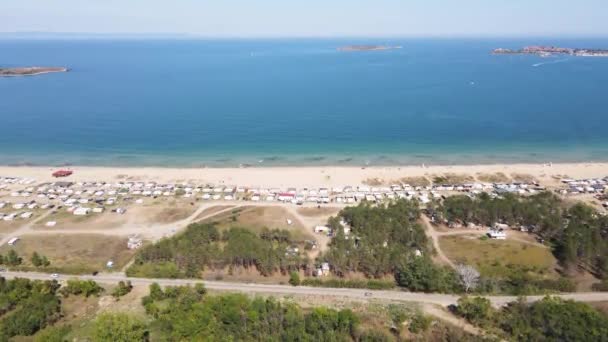 Vista Aérea Gradina Jardín Playa Cerca Ciudad Sozopol Región Burgas — Vídeo de stock