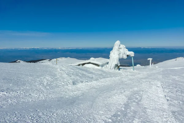 Vista Inverno Montanha Vitosha Perto Pico Cherni Vrah Região Cidade — Fotografia de Stock