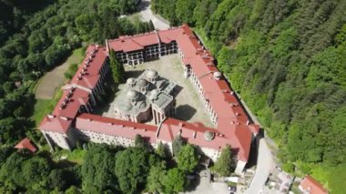 Bulgaristan 'ın Kyustendil Bölgesi, Rila Manastırı' nın şaşırtıcı hava manzarası