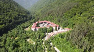 Bulgaristan 'ın Kyustendil Bölgesi, Rila Manastırı' nın şaşırtıcı hava manzarası