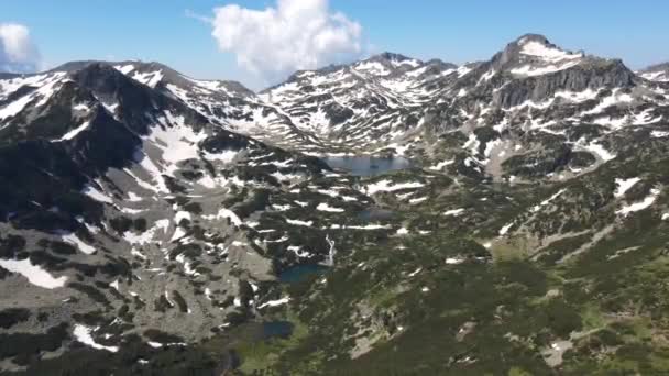 Increíble Vista Aérea Del Lago Popovo Montaña Pirin Bulgaria — Vídeos de Stock
