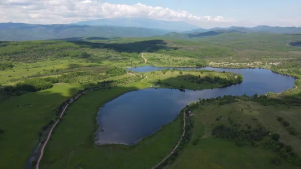 Luftaufnahme Des Oberen Gabra Sees Lozenska Gebirge Region Sofia Bulgarien — Stockvideo