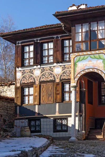 Koprivshtitsa Bulgarije Januari 2020 Typische Straat Oude Huizen Historische Stad — Stockfoto