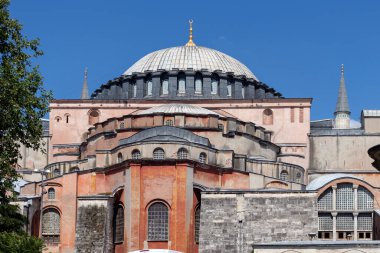 İSTANBUL, TURKEY - 26 Temmuz 2019: İstanbul, Türkiye 'deki Ayasofya Müzesi